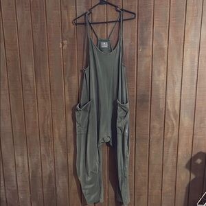 Utilitarian Green Jumpsuit with Relaxed Fit